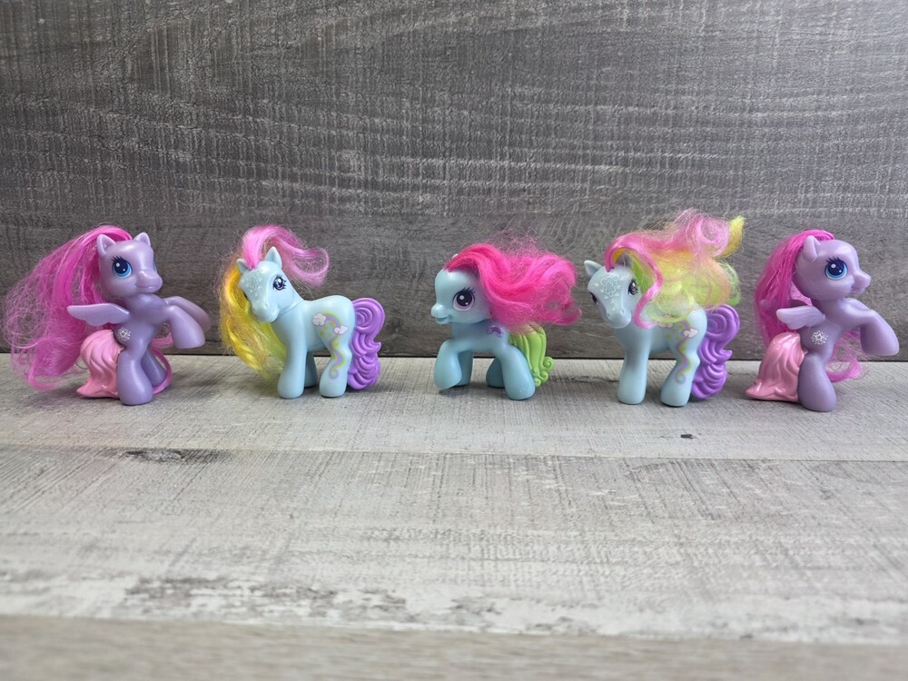 My Little Pony McDonalds Blue Rainbow Dash Happy Meal Toy Clouds Stars Lot g58